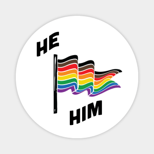 He/Him Pronouns Retro Banner Magnet